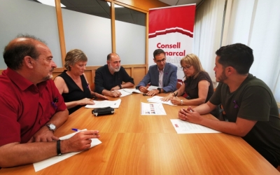 Imatge de la primera reunió del nou govern del Consell Comarcal | Cedida