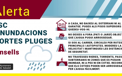 Infografia davant del risc d'inundacions i fortes pluges | Ajuntament de Sabadell