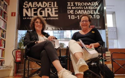 Lídia Urrutia i Rosa Maria Arner, a la presentació de Sabadell Negre | Pau Duran