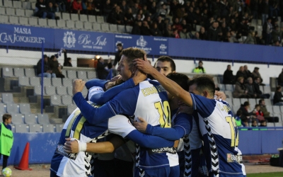 Els jugadors arlequinats celebren un dels últims gols a l'estadi | Sendy Dihör