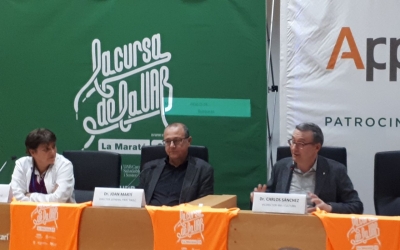Pepi Rivera, Joan Martí i Carlos Sánchez, durant la presentació de la cursa/ Karen Madrid