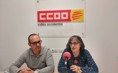 Enrique Rodríguez, secretari general de CCOO al Vallès Occidental i Dolors Llobet, secretària d'Atenció a l'Afliliació, Estudis i Coordinació de Direcció de CCOO de Catalunya | Ràdio Sabadell