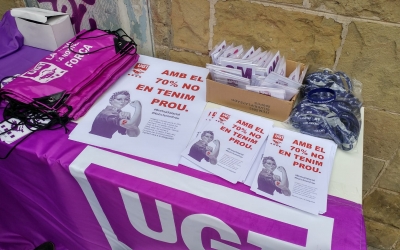 Material creat per la UGT per  la campanya 'Amb el 70% no en tenim  prou' | Pere Gallifa