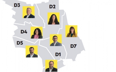 Repartiment dels regidors d'Esquerra als districtes de Sabadell/ ERC