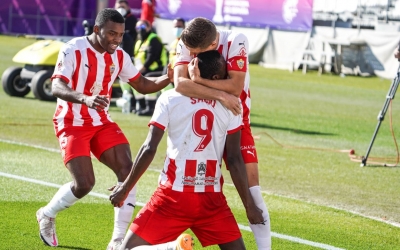 Alegria en l'equip indàlic en un dels gols contra l'Alavés en Copa | UD Almería