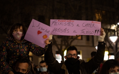 Una de les protestes a favor de Hasél, a Sabadell/ Roger Benet