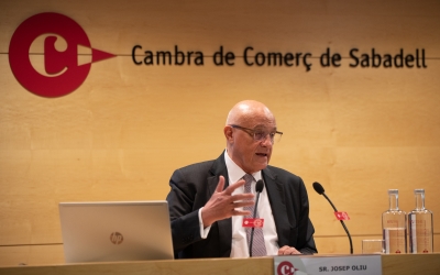 El president del BS, Josep Oliu, a la Cambra de Comerç de Sabadell | Roger Benet