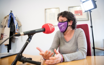Marta Morell durant l'entrevista a 'El Cafè de la Ràdio' | Roger Benet