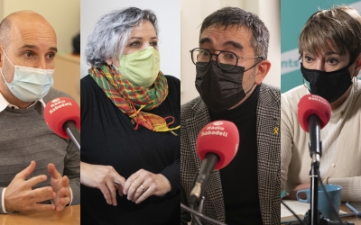 Portaveus dels grups de l'oposició: Adrián Hernández, Nani Valero, Gabriel Fernández i Lourdes Ciuró