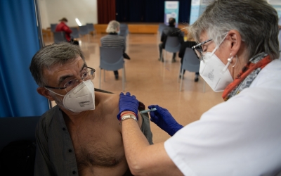 Un moment del procés de vacunació/ Roger Benet