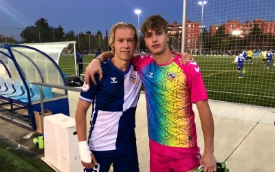 Adri González i Víctor López després del Sabadell-Girona a Olímpia | Adrián Arroyo
