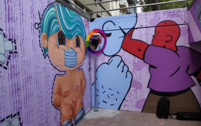 Nou grafit i miralls al túnel del carrer Taulí | Pau Duran