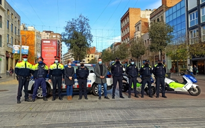 Policia Municipal i Mossos d'Esaquadra amb l'alcaldessa Marta Farrés i el tinent d'alcaldessa de Seguretat, Jesús Rodríguez | Pere Gallifa