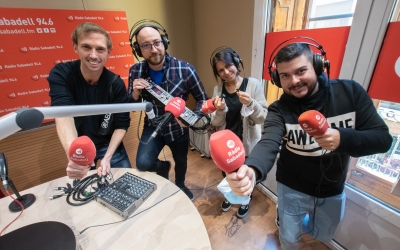 Jordi Lluís, Joan Ferrús, Ariadna Orriol i Toni González als estudis de Ràdio Sabadell | Roger Benet