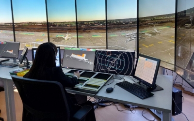 Simulador de control aeri d'Sky Way/ Karen Madrid