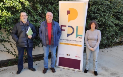 Torguet, Navas i Morell, en la presentació de la 3a edició del Fòrum de Democràcia Local | Pau Duran