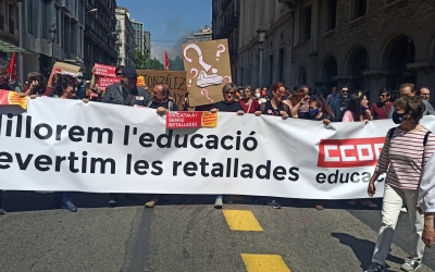 Els docents estaven conviocats a una manifestació unitària a Barcelona | Cedida