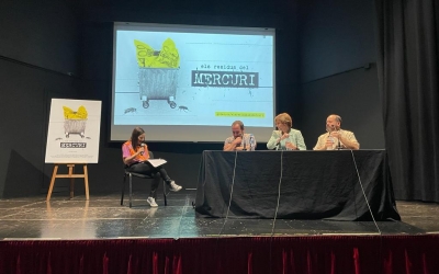 Sara González, David Fernández, Carme Forcadell i Joan Mena a l'acte d'avui | Ràdio Sabadell