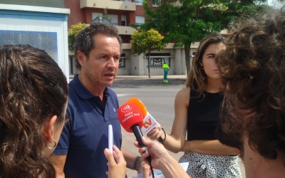 Lluís Matas (JxS) atenent els mitjans | Cedida