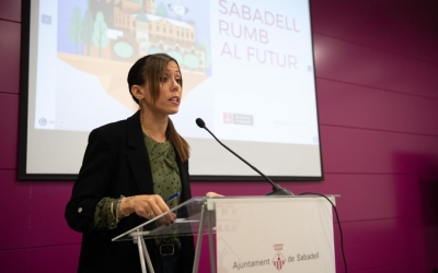 L'alcaldessa Marta Farrés, durant el balanç del mandat | Roger Benet