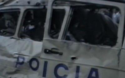 Imatge de com va quedar el furgó policial després de la detonació | Cedida (TV3)