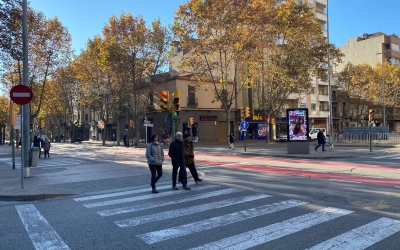 La cruïlla entre la Gran Via, la Rambla i l'Avinguda de Barberà serà de plataforma única a principis del 2023 | Cedida: Júlia Ramon