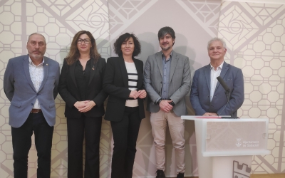 Representants dels quatre municipis implicats, en la presentació de la Fira Silver Vallès | Pau Duran