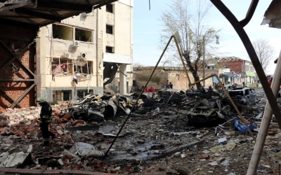 Una ciutat ucraïnesa destruïda pels bombardejos russos | ACN