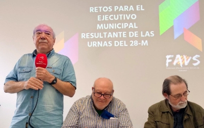 Manuel Navas, Antonio Recio i Jordi Torguet, durant la presentació de les propostes/ Karen Madrid