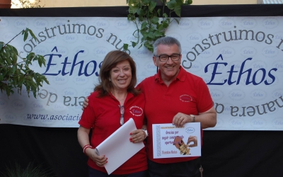 Dolors Martínez amb Florentino Merino, primer president d'Ethos/ Cedida Ethos