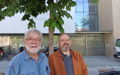 El candidat Fermí Vallbé i l'alcaldable Joan Mena, de SeCP | Ràdio Sabadell