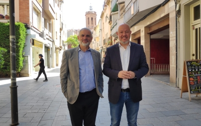 Carlos Carrizosa i Joan Garcia, al carrer Sant Quirze | Serveis Informatius