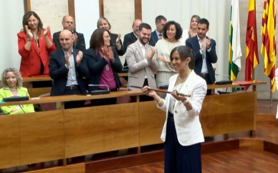 Marta Farrés amb la vara d'alcaldessa | Ràdio Sabadell