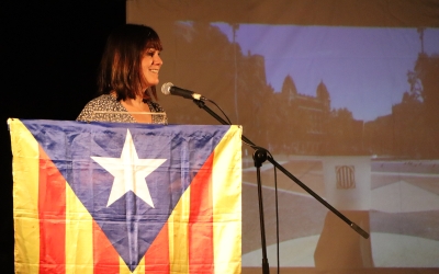 Aurora Madaula, en la commemoració de l'1-O a Sabadell | Júlia Ramon