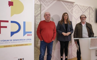 Navas, Sada i Torguet a la presentació del Fòrum de Democràcia Local | Pau Duran