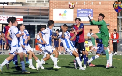Instant del partit entre el Mercantil i l'Espanyol de la primera volta | CE Mercantil