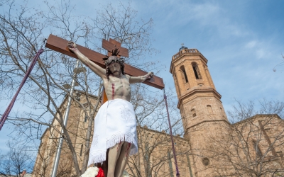 Imatge del Sant Crist a la plaça Sant Roc de Sabadell