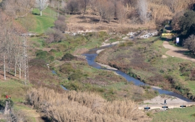 Una imatge del riu Ripoll amb aigua