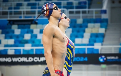 Emma Garcia i Jordi Cáceres en l'últim entrenament previ a la Copa del Món de Pequin | World Aquatics