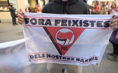 Pancarta antifeixista de la manifestació de divendres passat | Roger Benet