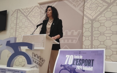 Montse González, en la compareixença de la presentació de la Gala de l'Esport