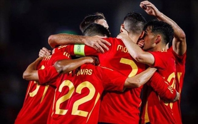La selecció espanyola celebrant un gol | Europa press