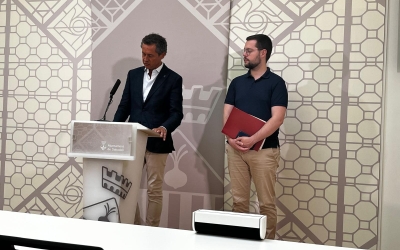 Els tinents d'alcaldessa Lluís Matas i Eloi Cortés en roda de premsa | Mireia Sans