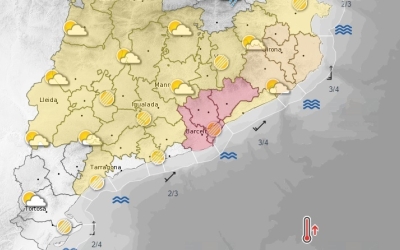 El Vallès Occidental, pintat de vermell per les altes temperatures | meteo.cat