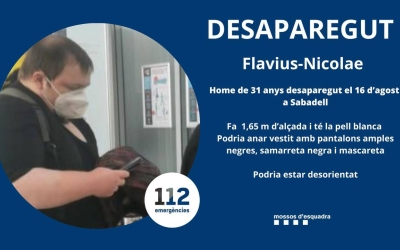 Imatge del desaparegut difosa pels Mossos d'esquadra 
