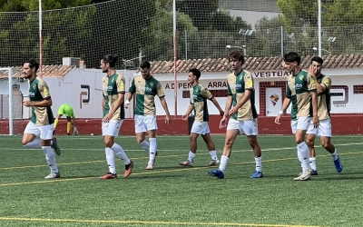 Els jugadors del Sabadell, celebrant un dels gols a l'Andratx