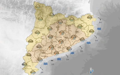 Previsió de pluges durant tot el dissabte | Meteocat