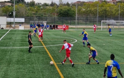 Moment de partit del tercer derbi sabadellenc: Can Rull - Sabadell Nord