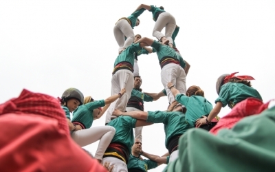 Els Castellers de Sabadell en una Diada | Arxiu