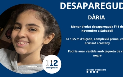 La Dària, la menor desapareguda a Sabadell | Mossos